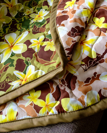 Woobie USA Throw Blanket - Aloha Pua Honu - Double-Sided - Bawidamann Art
