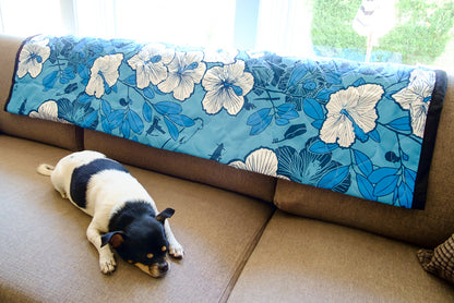 Woobie USA Throw Blanket - Aloha Narcos Playa - Blue - Bawidamann Art